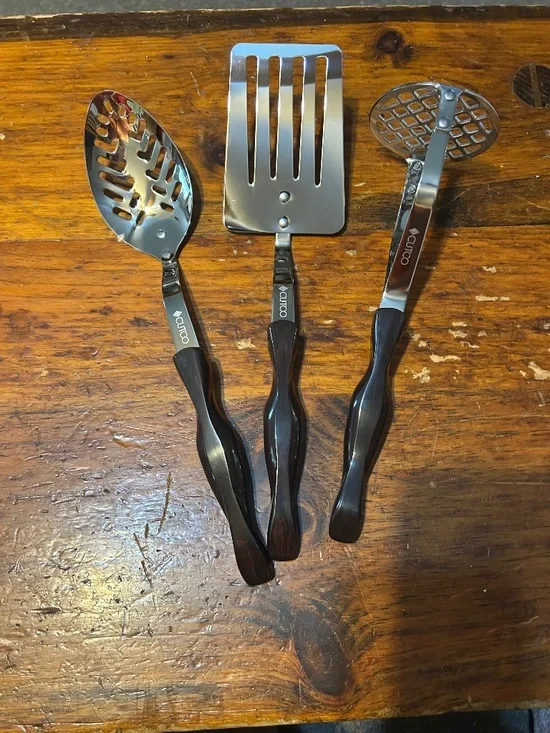 3 Cutco Cooking Utensils Reg.$213 Slotted Spoon, Slotted Spatula, Potato Masher