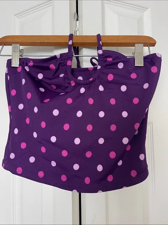 J.Crew Purple Polka Dot Tankini Set