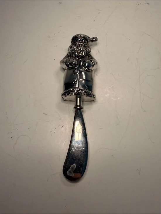 Mud Pie Silver-Tone Santa Claus Handle Cheese Spreader