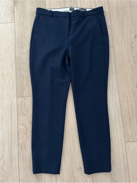 J. Crew Women’s Navy Blue Cameron Slim Cropped Pants 16 Tall Carreman Fabric
