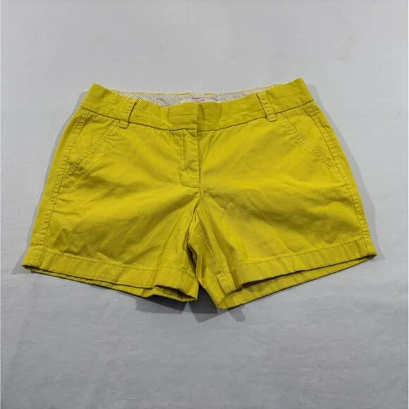 J. Crew Chino Broken In Shorts Womens Yellow 4.5