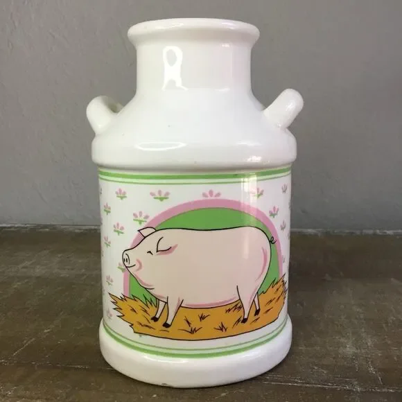 Vintage‎ 90s Cottagecore Farmhouse Country Farmcore Pig Novelty Utensil Holder