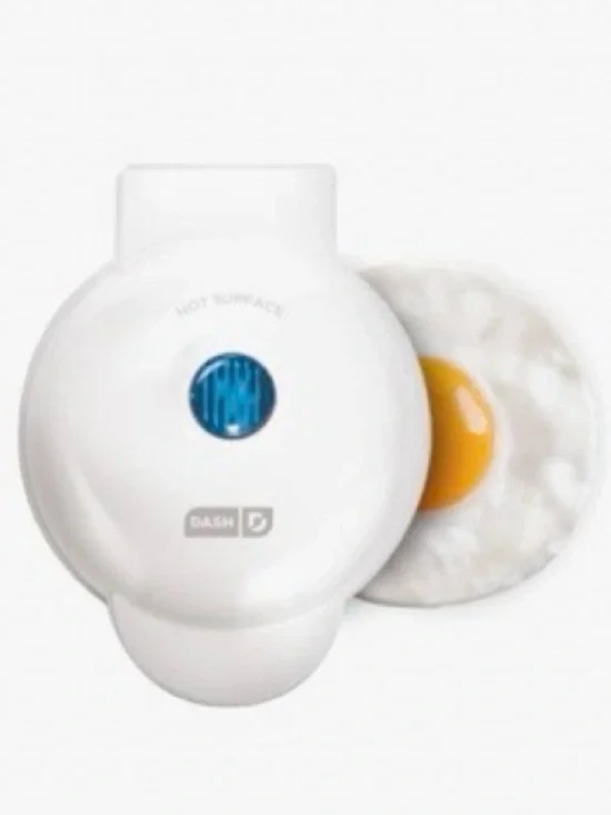 Ash White Electric Egg Cooker with Blue Indicator