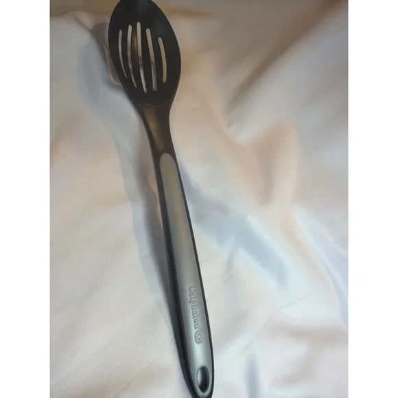Calphalon Nylon Slotted Spoon Black Grey Nonstick Safe Heat Resistant 12.5 Inch‎