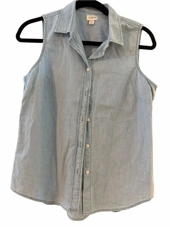 J. Crew Light Chambray Sleeveless Button-Down Shirt