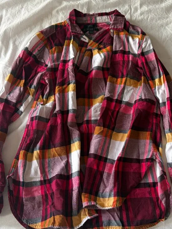 Rare vintage J. Crew colorful women's flannel