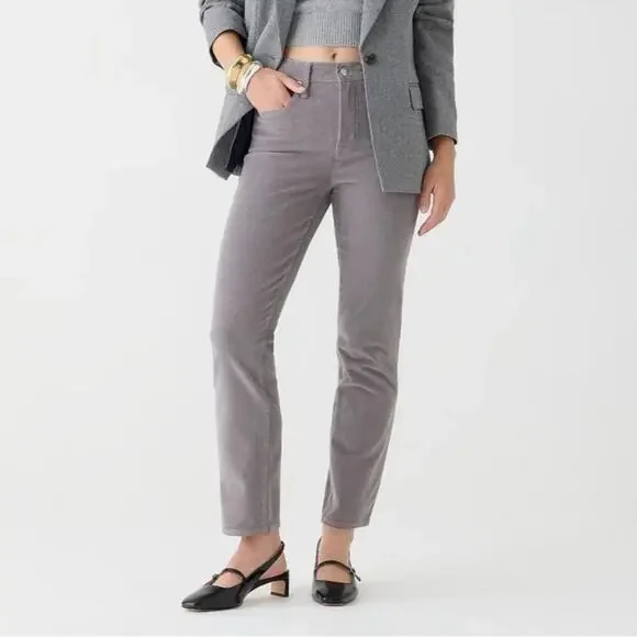 J. Crew 2023 Straight Leg Grey Corduroy Pants Women’s Plus Size 35 Cotton Blend