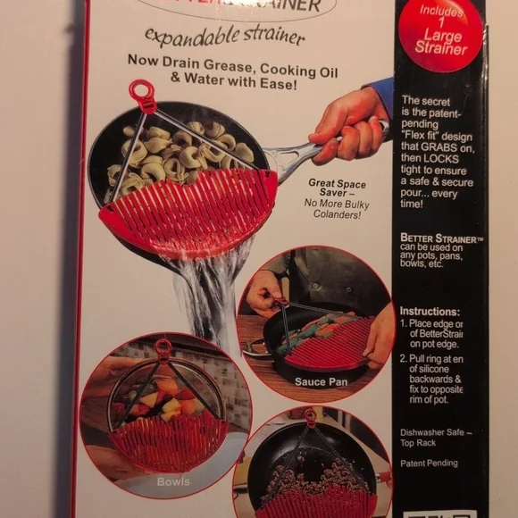 Red Expandable Silicone Strainer