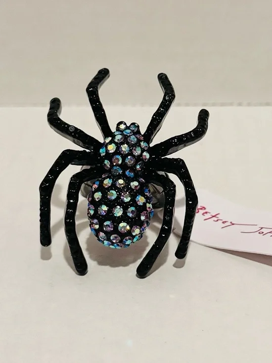 Betsey Johnson NWT Purple Gem Spider Cocktail Ring