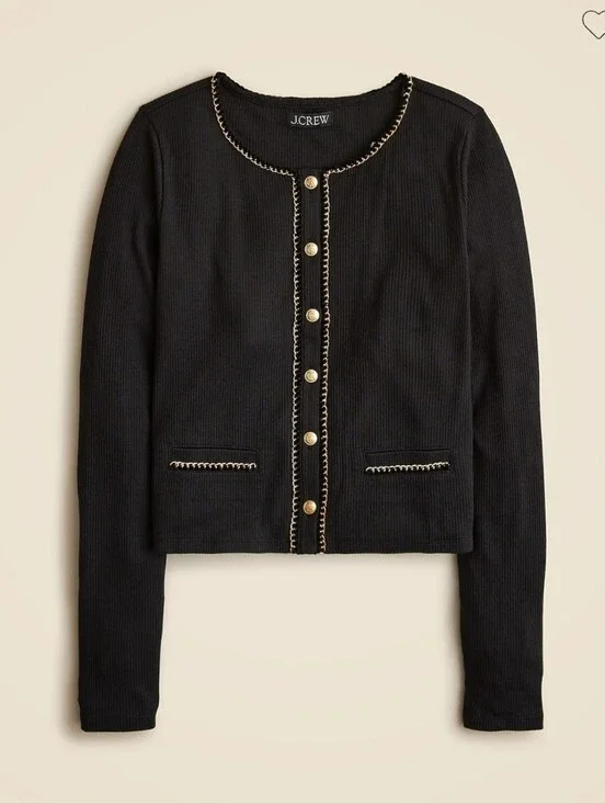 NWT J. Crew Lady Jacket With Chain Trim, XL
