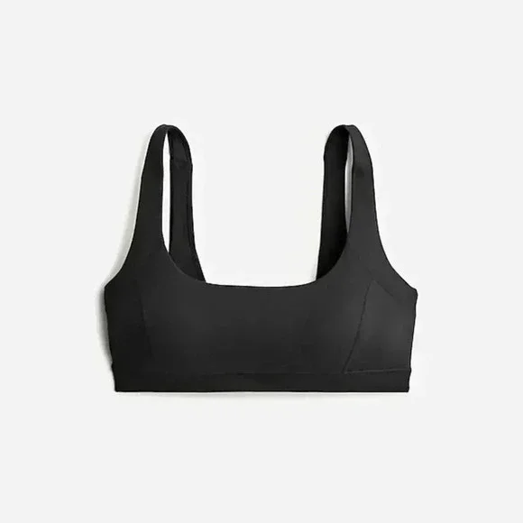 J.Crew CloudStretch scoopneck sports bra Black NWT XS