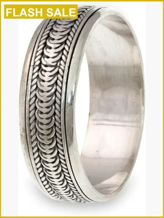 Handcrafted Sterling Silver Meditation Spinner Ring Band
