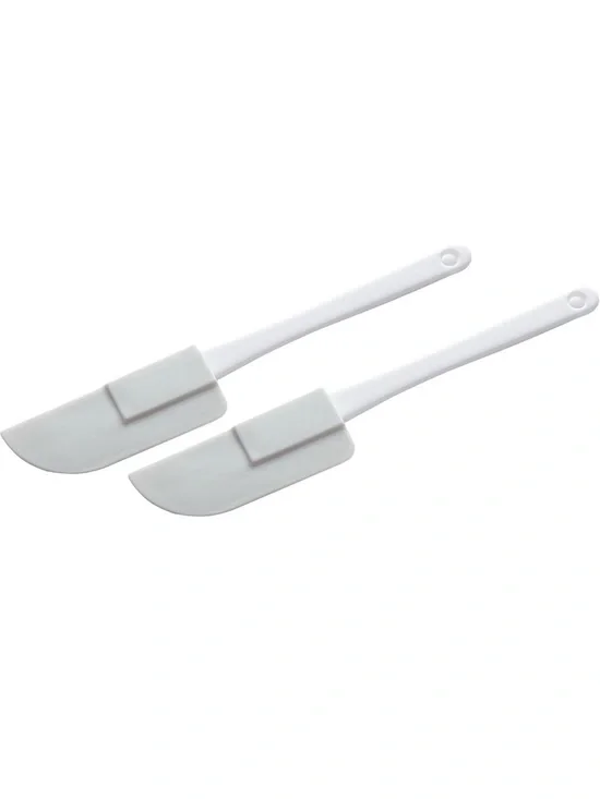 Chef Craft 20736 Mini Flexible Spatula Set 2pc White Plastic Handle