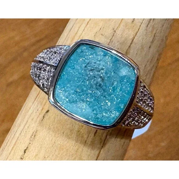 Blue Tapaz Silver Ring