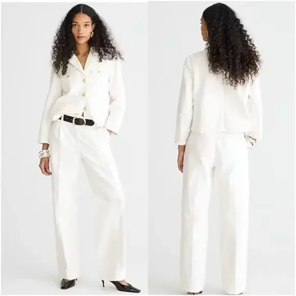 NWT J. CREW Petite Wide-Leg Essential Jean in White