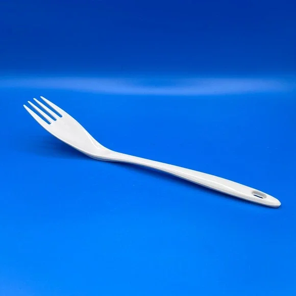 Vintage Melamine Ware White Serving Fork 11.5 Inch Made in Taiwan 074