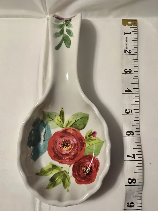 The Pioneer Woman Floral Melamine Spoon Rest Red Blue Flowers 8.5