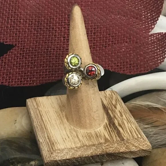 925 Solid Silver and 14K Plated Designer Inspired CZ Ring