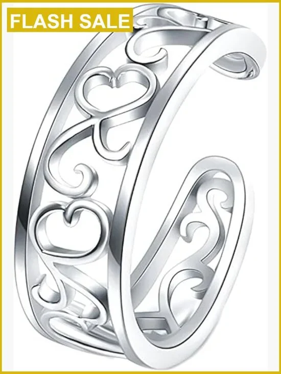 Flower Leaf Sterling Silver Adjustable Toe Ring