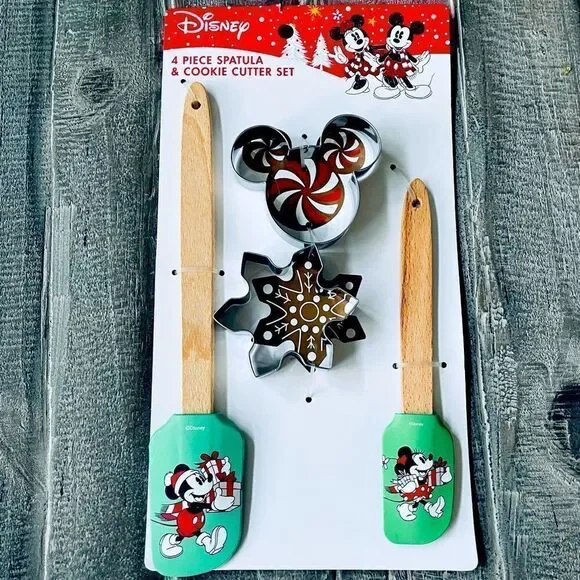 Disney Mickey Minnie Mouse Cookie Baking Utensils Christmas Holiday Gift Set