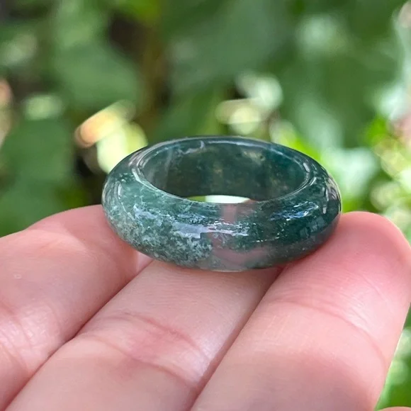 Size‎ 6.75 moss agate ring
