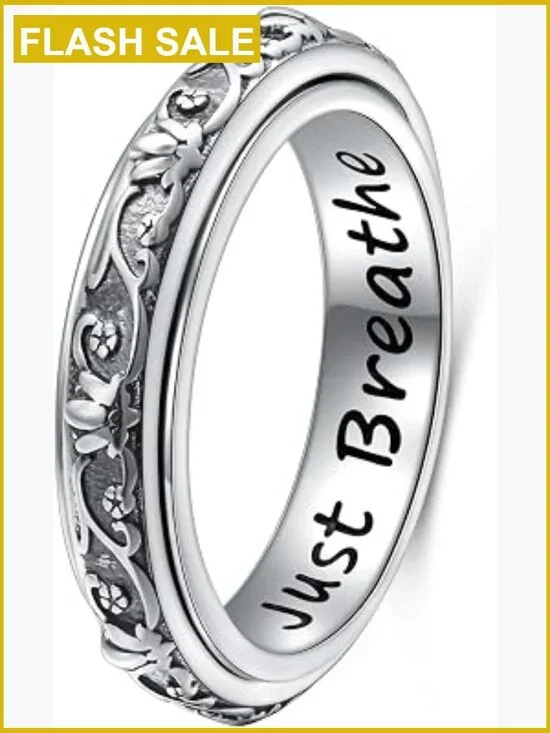 Sterling Silver Spinner Fidget Ring Women Stress Relief Anxiety Thumb Band Just