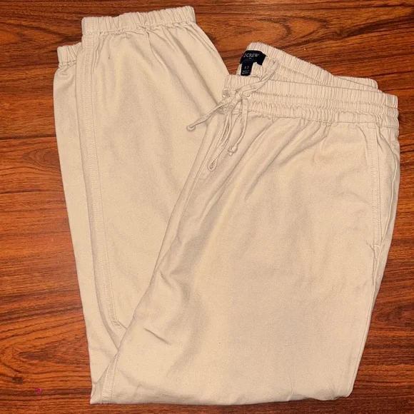 J. Crew Women's Khaki Utility Cargo Jogger Pants Elastic Waist Sz 12