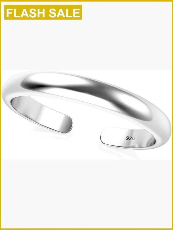 Sterling Silver Adjustable Toe Ring Band Plain Dome