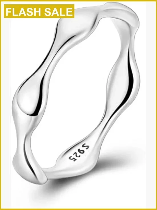 Modern Geometric Eternity Stackable Ring Women 925 Sterling Silver Band Size 6-9