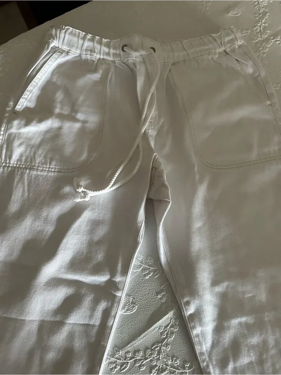 J. Crew Off-White Drawstring Joggers