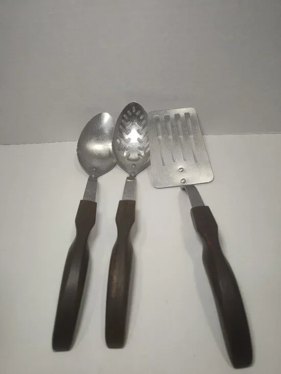Vintage CUTCO No. 12, 13 & 16 Kitchen Utensil Set Brown Marble Handles USA