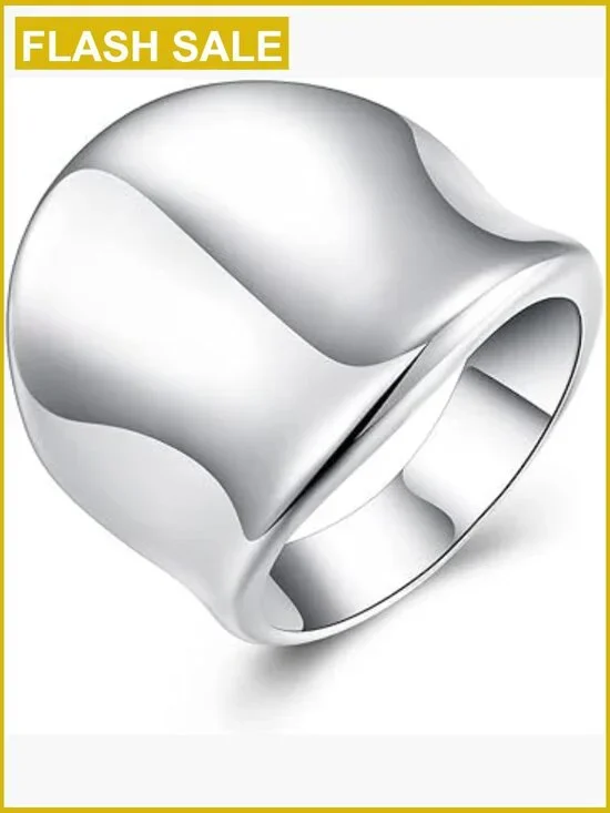 Plain Wide Band Ring Chunky Thumb Finger S925 Sterling Silver