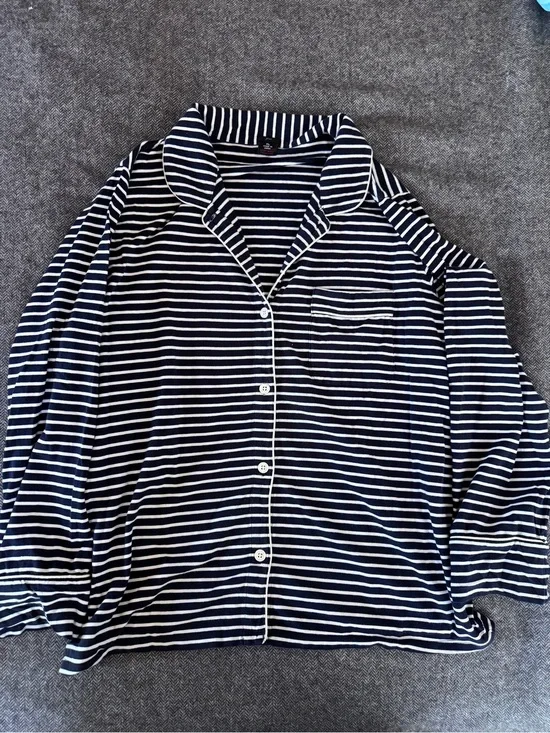 J. Crew Navy and White Striped Pajamas
