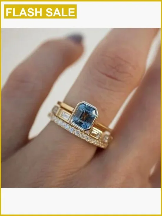 3-Piece Stacking Cubic Zirconia Bridal Ring Set