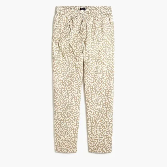 J. Crew Linen-Cotton Leopard Drawstring Pants Size 6 -  41134