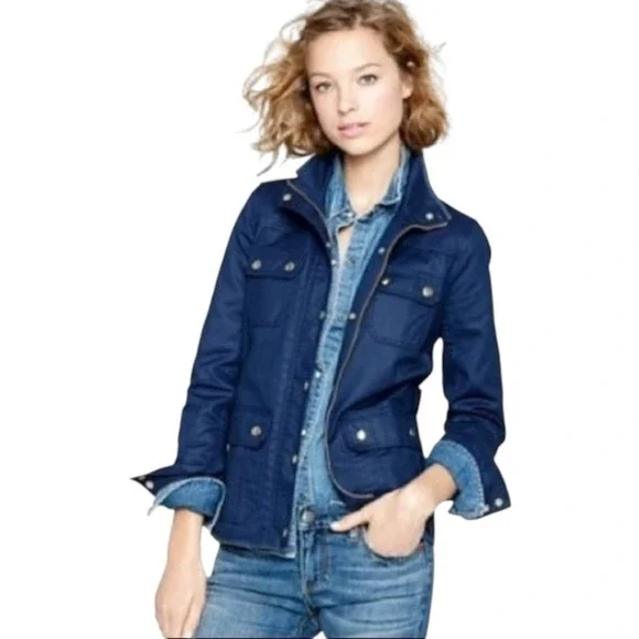 J. Crew Relaxed Navy Boyfriend Field Jacket ASO Anastasia Steele Fifty Shades SM