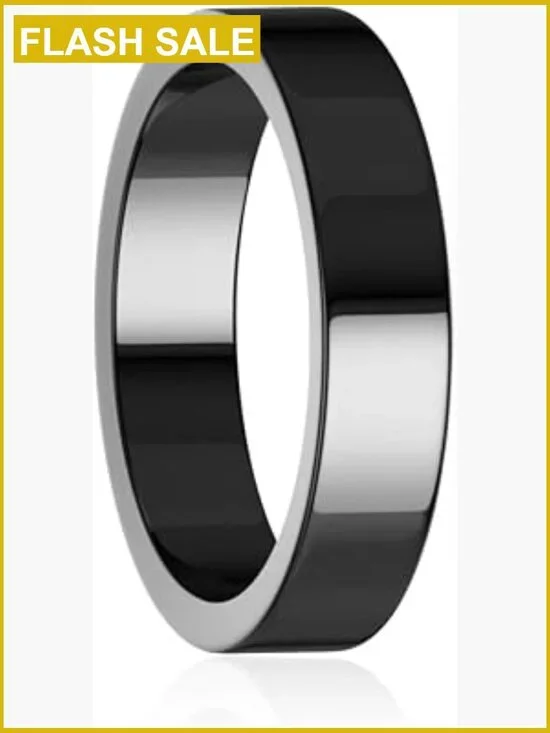 Genuine Hematite Ring - Magnetic Black Stones for Anxiety Balance Root Chakra