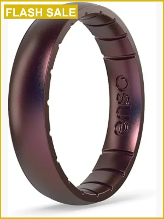 Stackable Silicone Wedding Band Ring - Flexible Engagement Ring