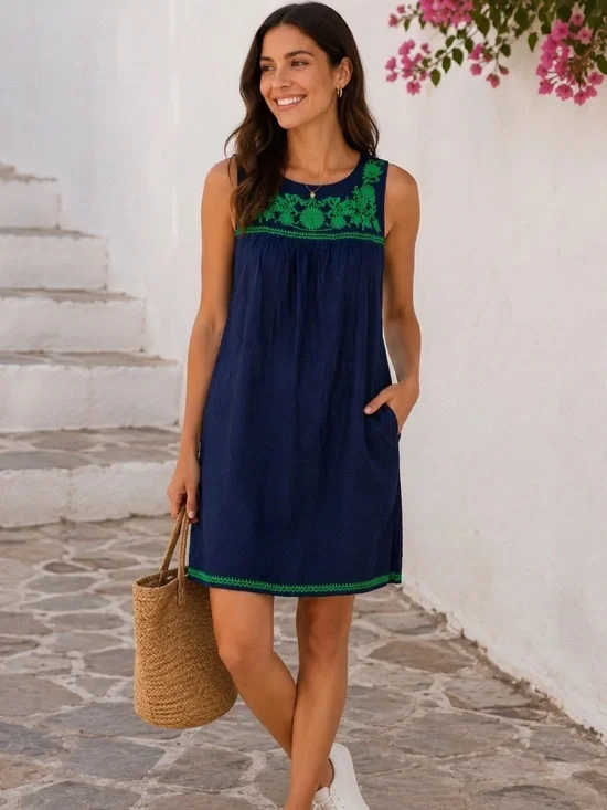 NWOT J crew linen blend dress with pockets size small