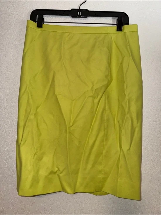 J. Crew Neon Lime Pencil Skirt