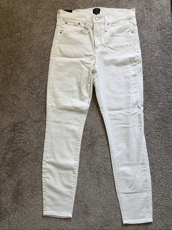 J. Crew White Mid-Rise Skinny Jeans - Women