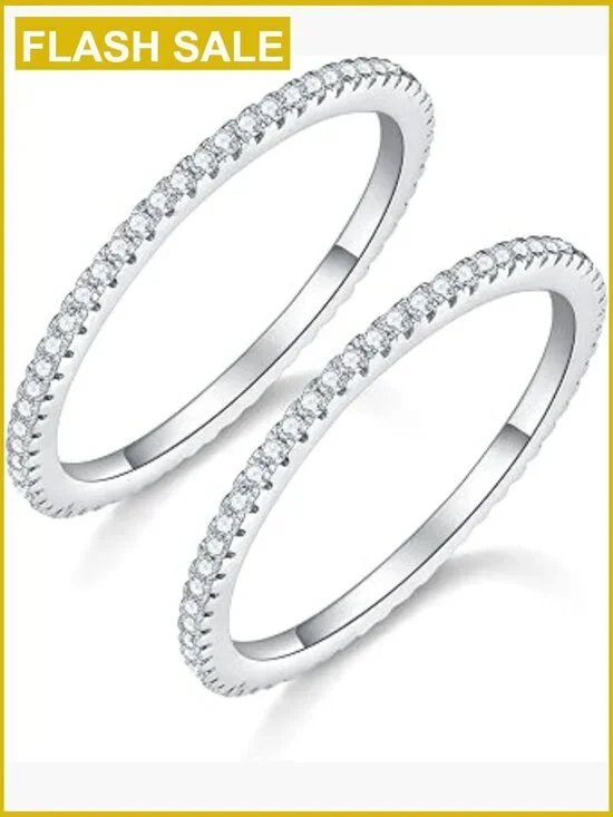 Stackable Eternity Band Ring - Cubic Zirconia 1.5mm