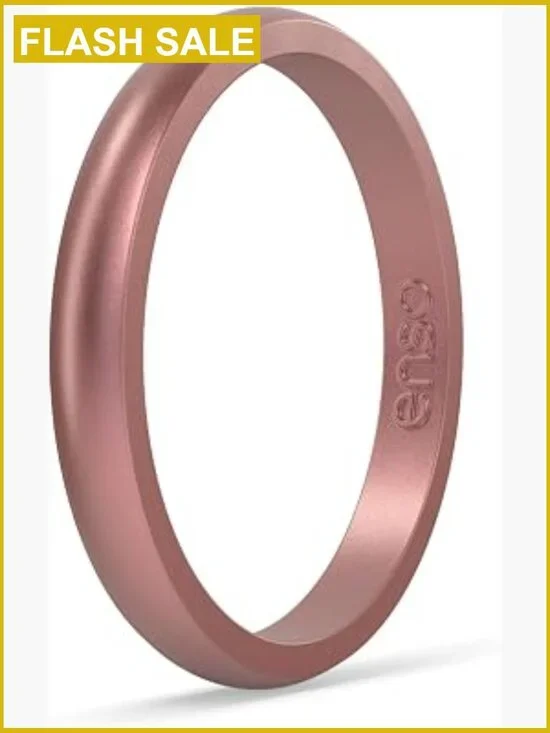 Stackable Silicone Wedding Band Ring – Thin Minimalist Comfort Fit