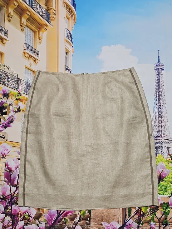 J.Crew Linen Elegant Tan Pencil Skirt Size‎ 6