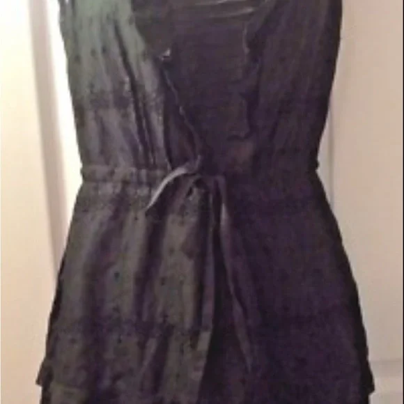 J. Crew Black Ruffled Mini Dress