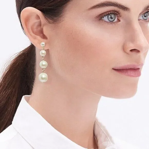 J‎ Crew Women's Pearl Drop Earrings Party Dangle Wedding Bridal Prom