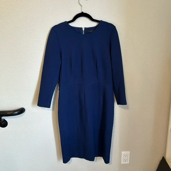 JCrew Stretchy Blue Work Dress