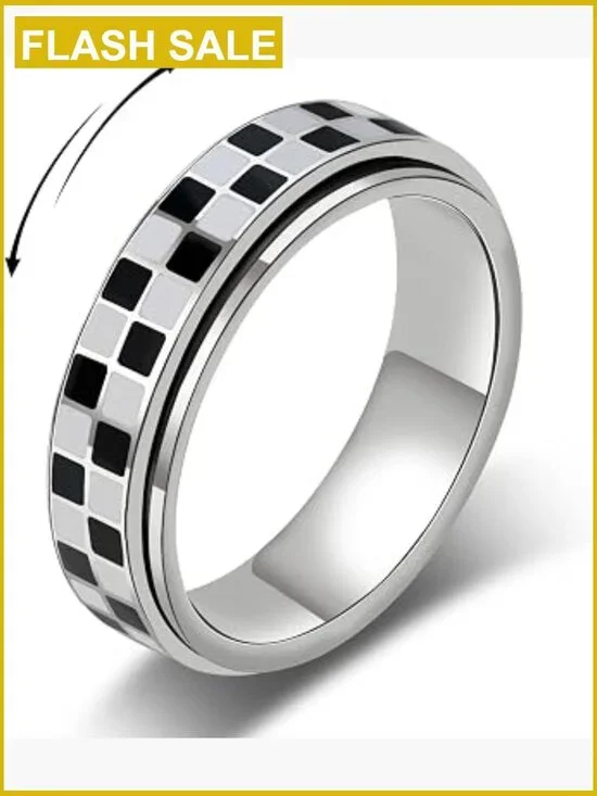 18K Gold Plated Rotating Spinner Fidget Ring - Anxiety & Stress Relief - Size 8