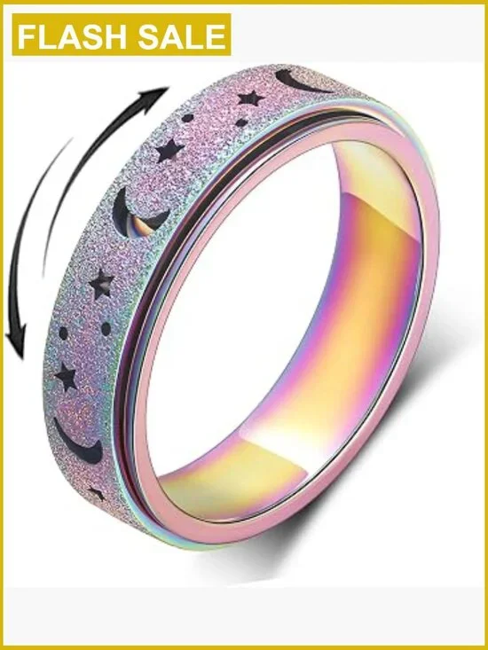 Titanium Spinner Ring for Stress Relief, 6MM Band