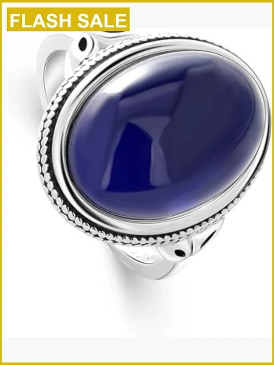 Oval Mood Ring - Sterling Silver Statement Ring for Women